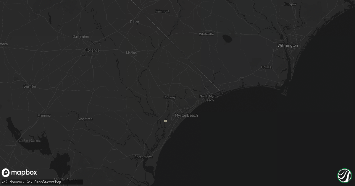 Hail map in Conway, SC on July 7, 2026