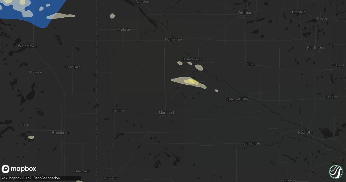 Hail map in Cottonwood, MN on July 7, 2026