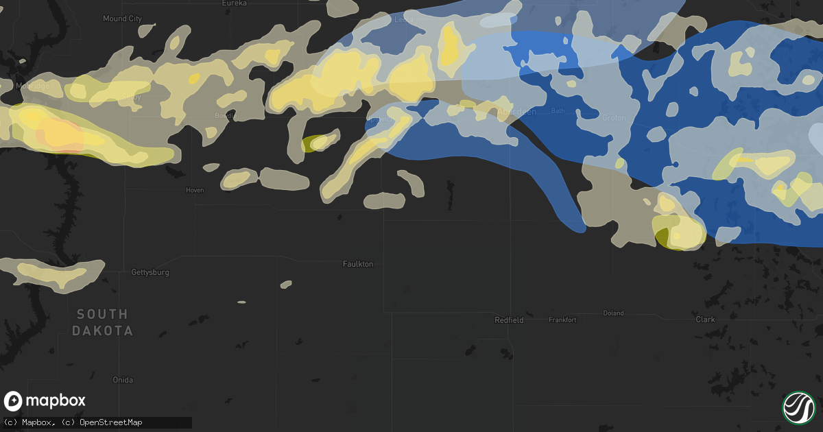 Hail map in Cresbard, SD on July 7, 2026