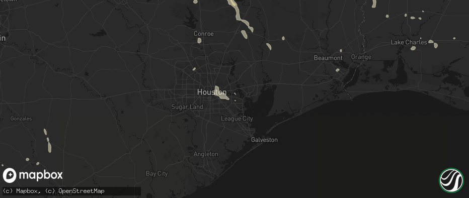 Hail map in Deer Park, TX on July 7, 2026