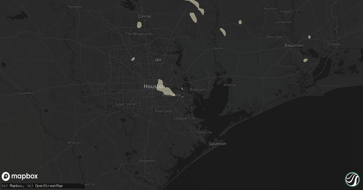 Hail map in Deer Park, TX on July 7, 2026