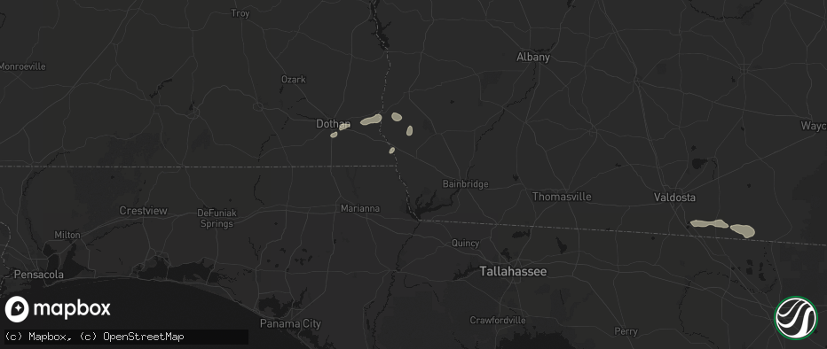 Hail map in Donalsonville, GA on July 7, 2026