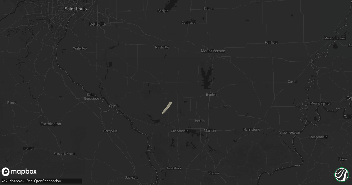 Hail map in Du Quoin, IL on July 7, 2026