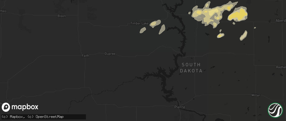 Hail map in Eagle Butte, SD on July 7, 2026