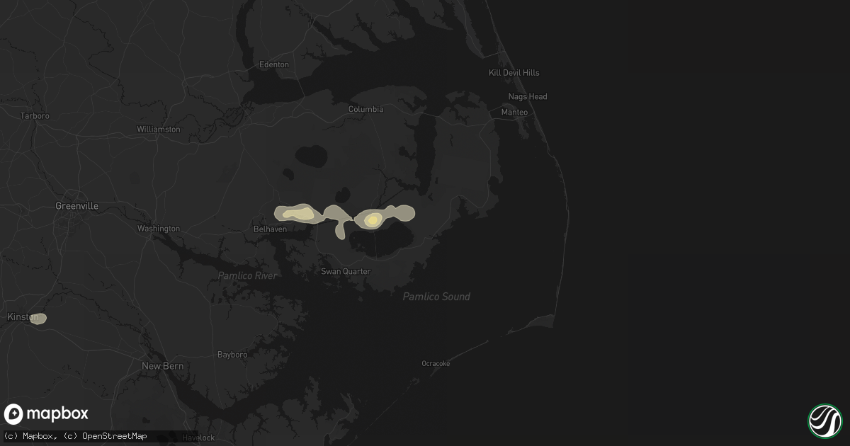 Hail map in Engelhard, NC on July 7, 2026