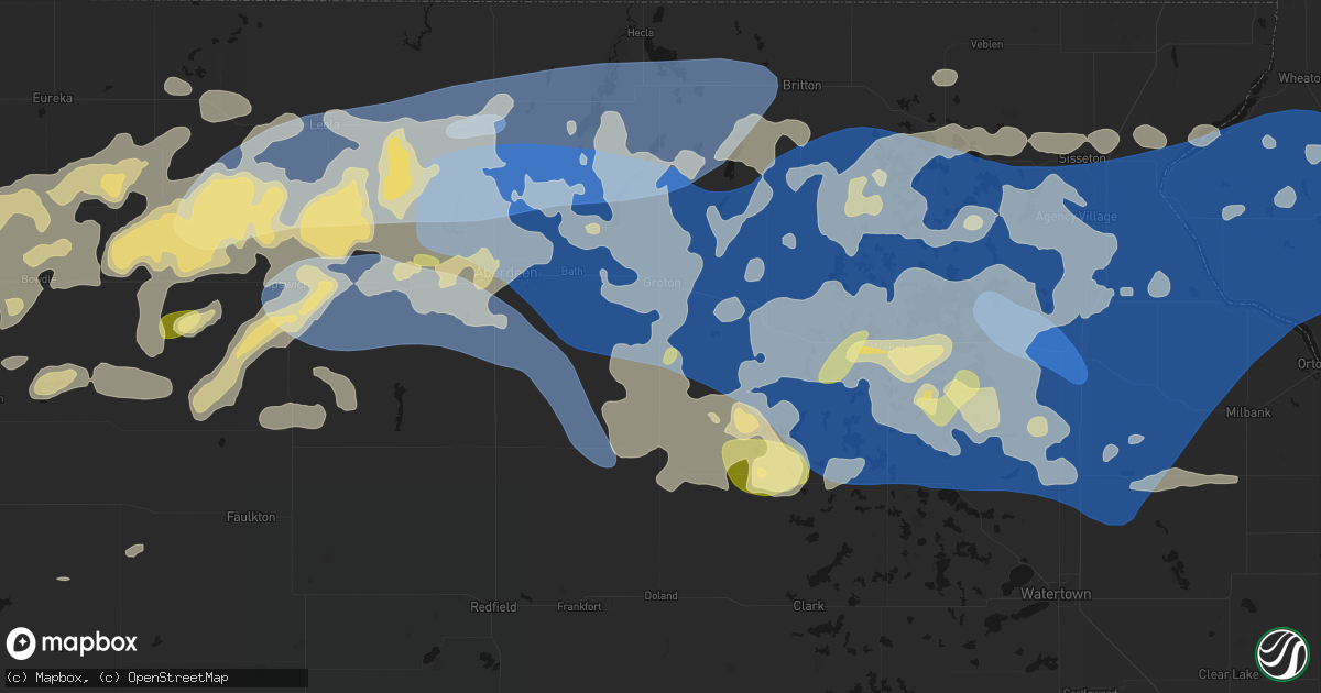 Hail map in Ferney, SD on July 7, 2026