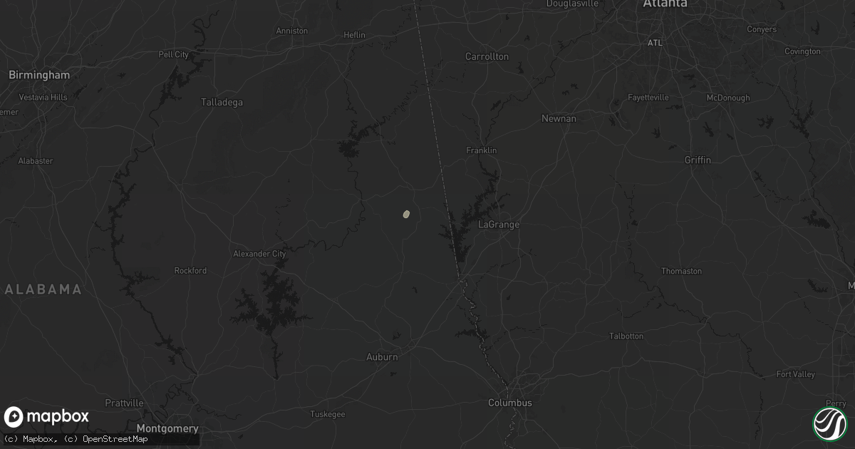 Hail map in Five Points, AL on July 7, 2026