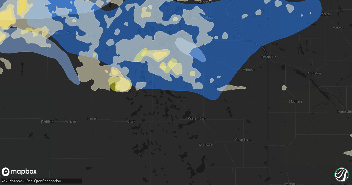 Hail map in Florence, SD on July 7, 2026