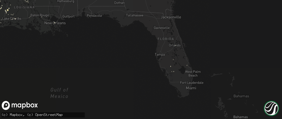 Hail map in Florida on July 7, 2026