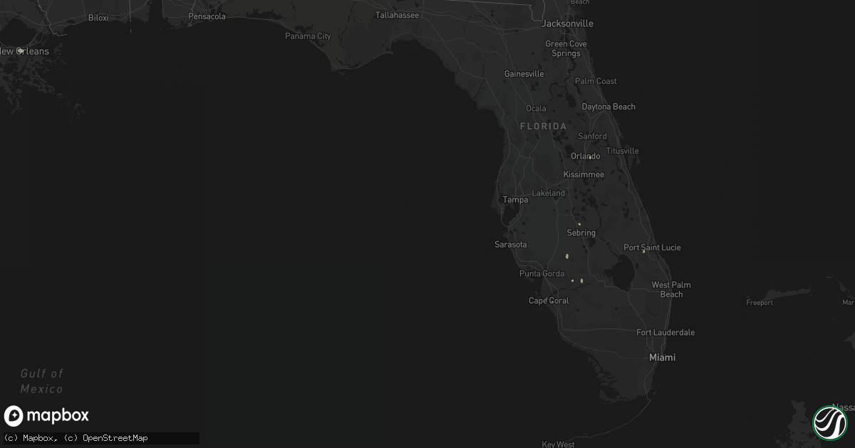 Hail map in Florida on July 7, 2026