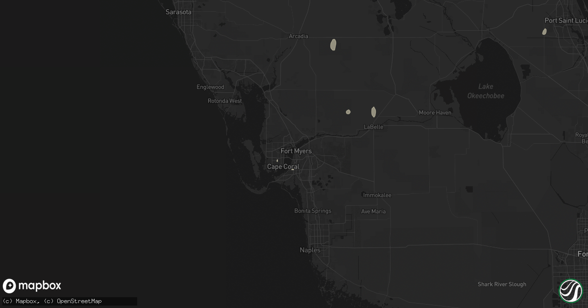 Hail map in Fort Myers, FL on July 7, 2026