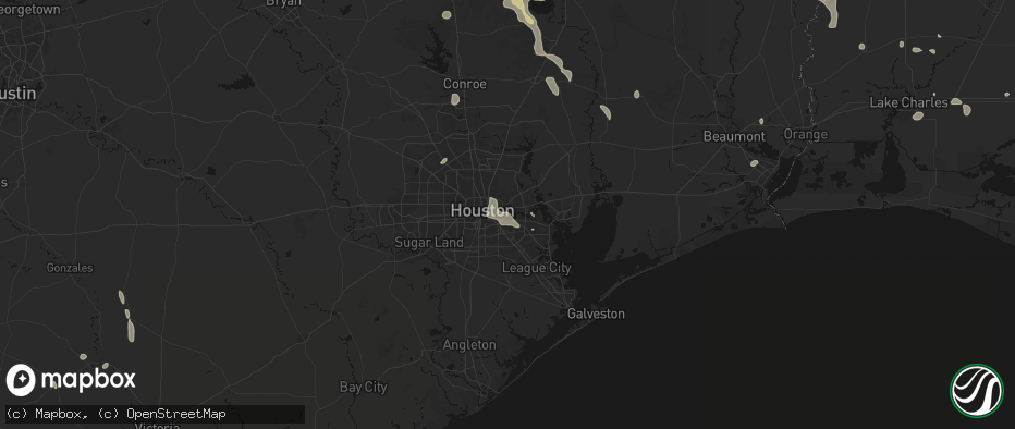 Hail map in Galena Park, TX on July 7, 2026