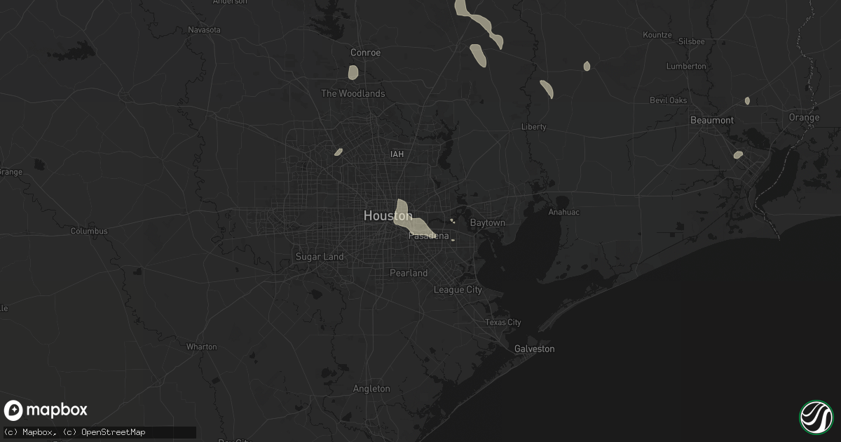 Hail map in Galena Park, TX on July 7, 2026