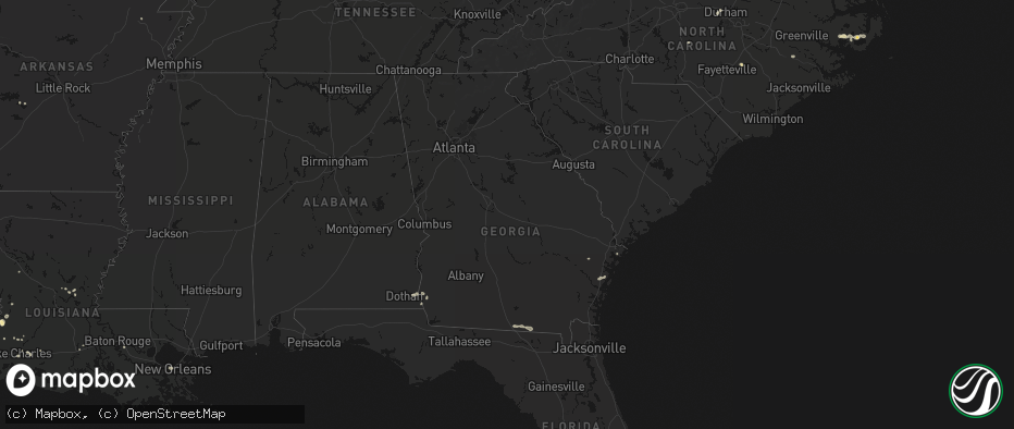 Hail map in Georgia on July 7, 2026