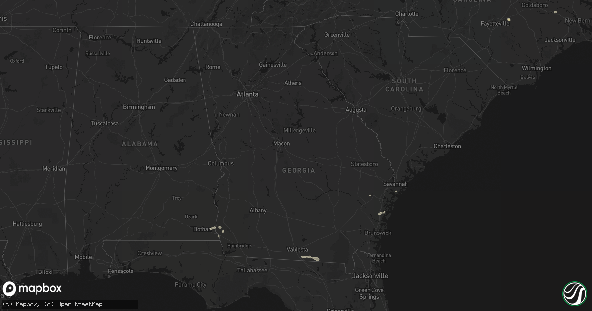 Hail map in Georgia on July 7, 2026