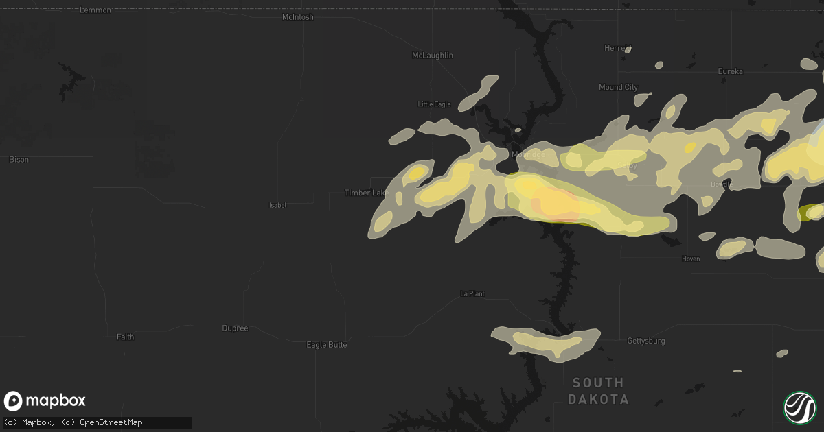 Hail map in Glencross, SD on July 7, 2026