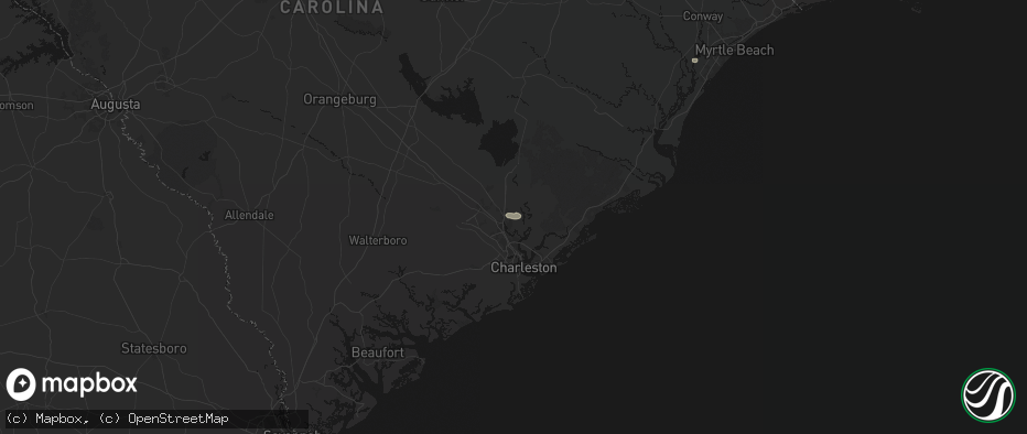 Hail map in Goose Creek, SC on July 7, 2026