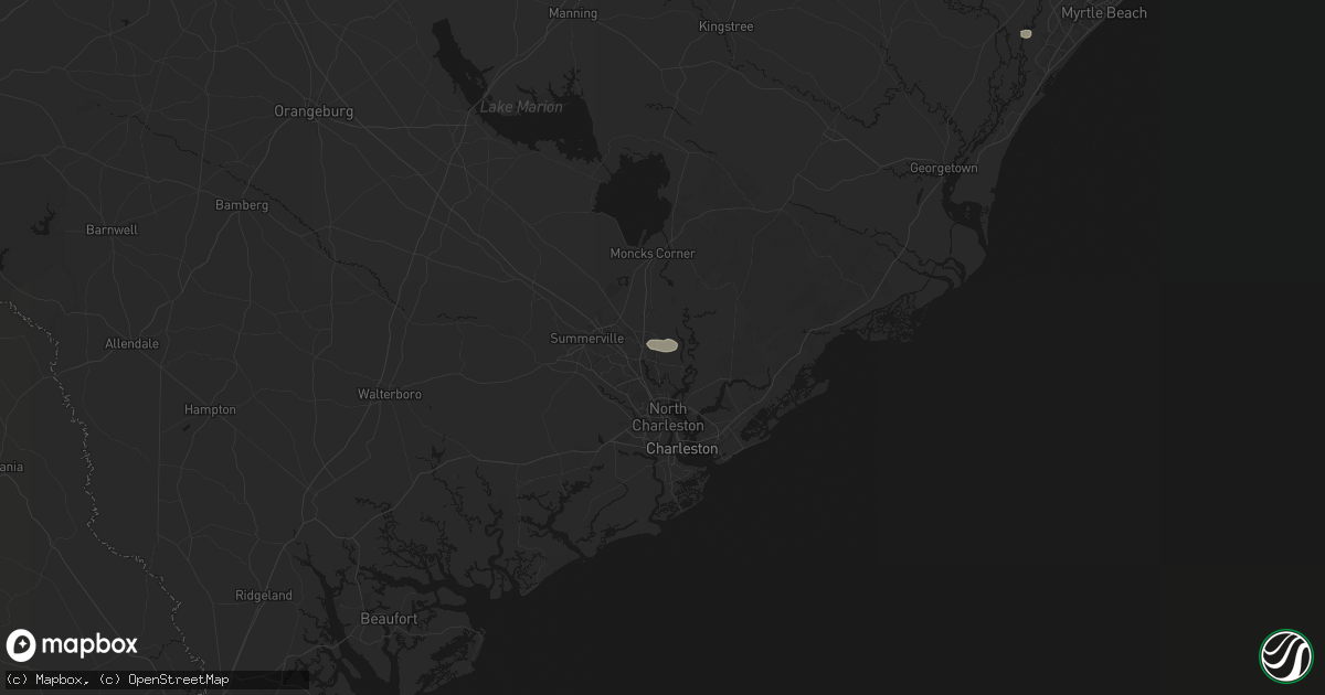 Hail map in Goose Creek, SC on July 7, 2026