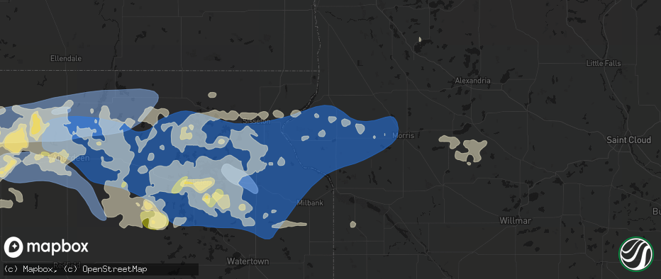 Hail map in Graceville, MN on July 7, 2026