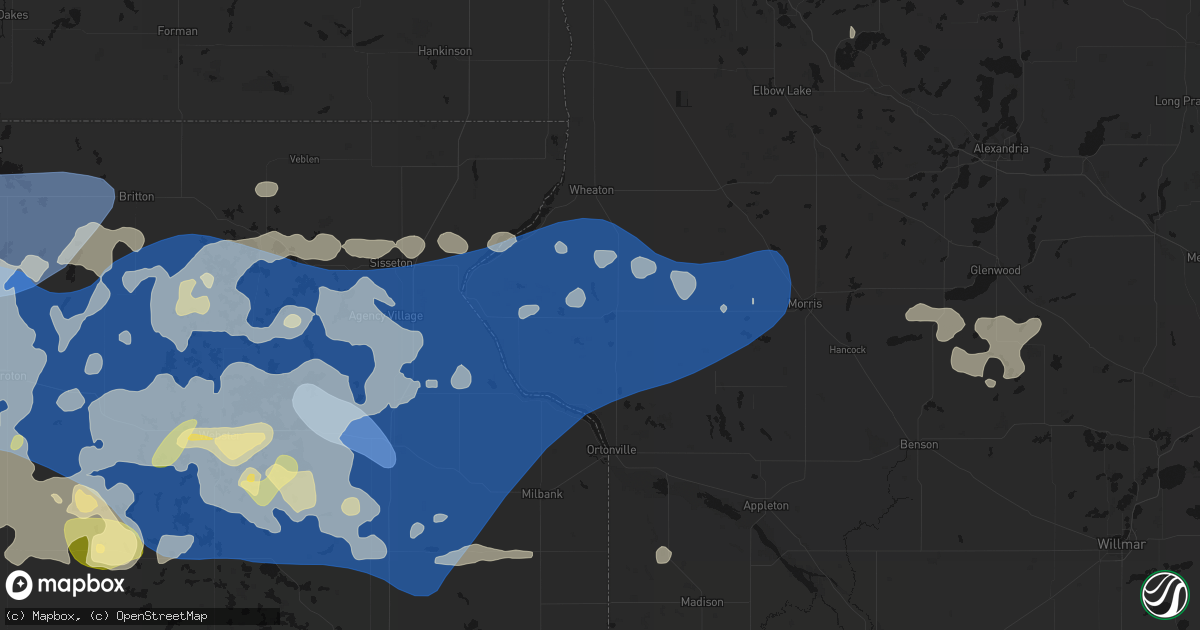 Hail map in Graceville, MN on July 7, 2026