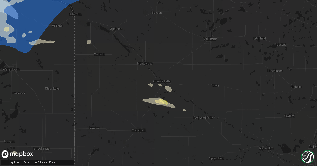 Hail map in Granite Falls, MN on July 7, 2026