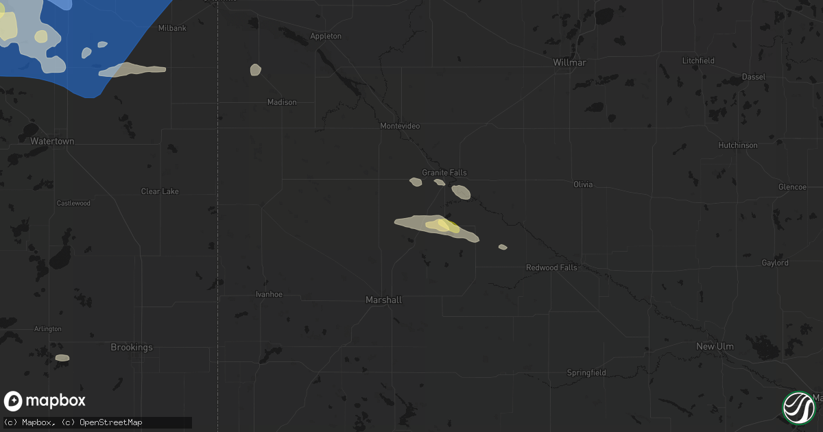 Hail map in Hanley Falls, MN on July 7, 2026