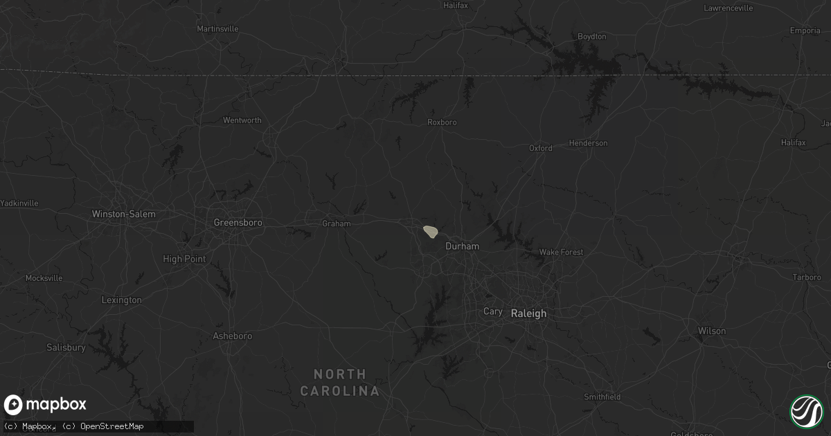 Hail map in Hillsborough, NC on July 7, 2026