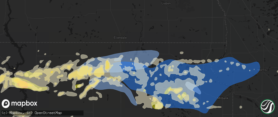 Hail map in Houghton, SD on July 7, 2026