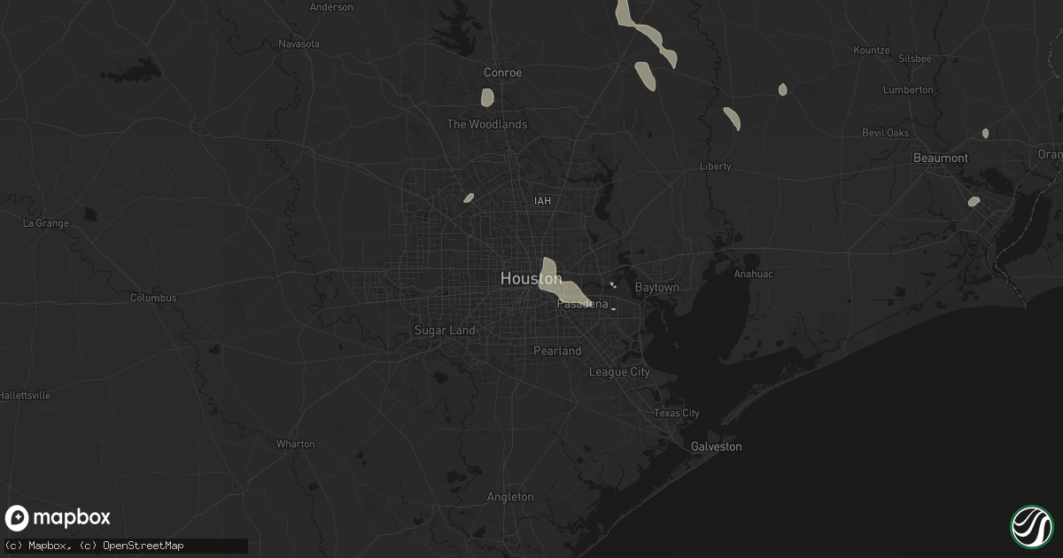 Hail map in Houston, TX on July 7, 2026