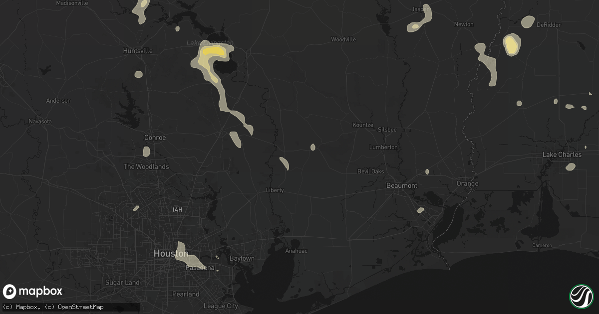 Hail map in Hull, TX on July 7, 2026