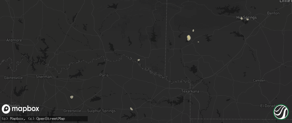 Hail map in Idabel, OK on July 7, 2026