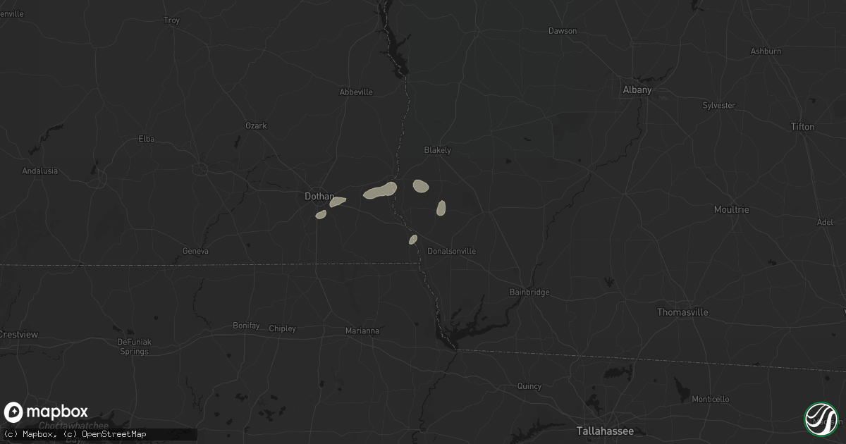 Hail map in Jakin, GA on July 7, 2026
