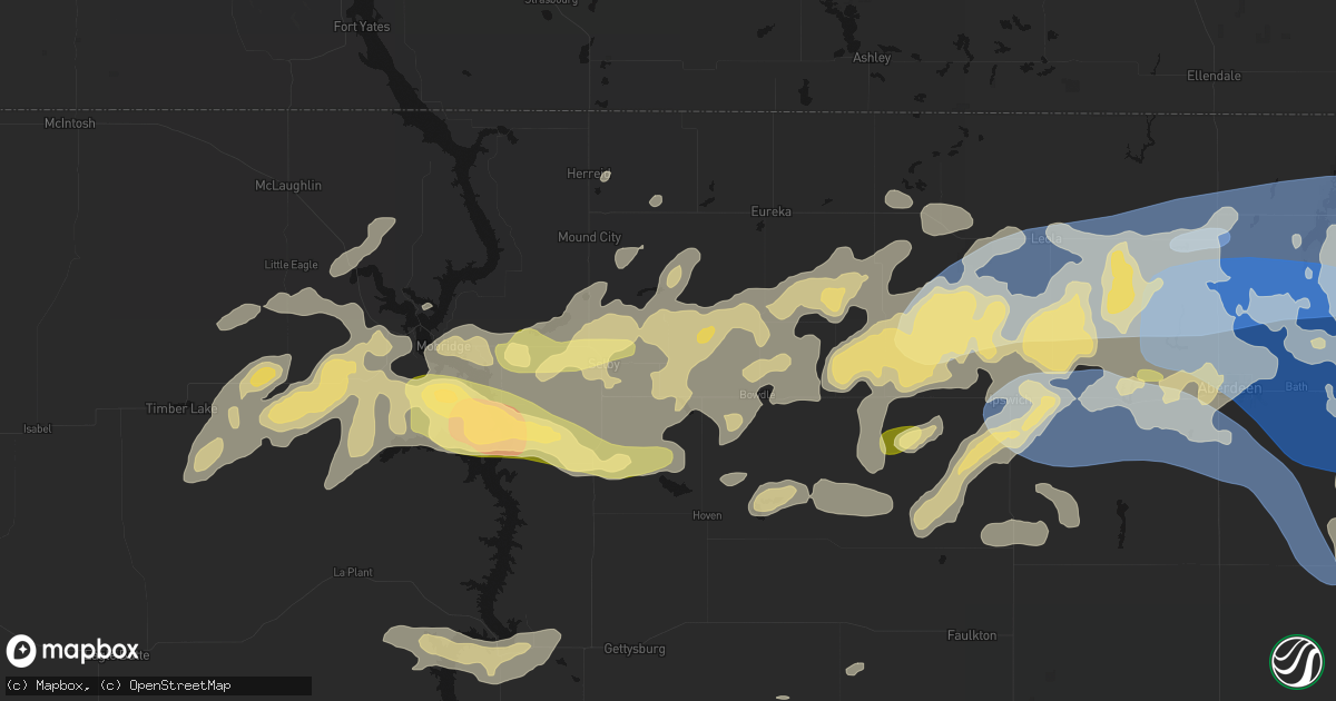 Hail map in Java, SD on July 7, 2026