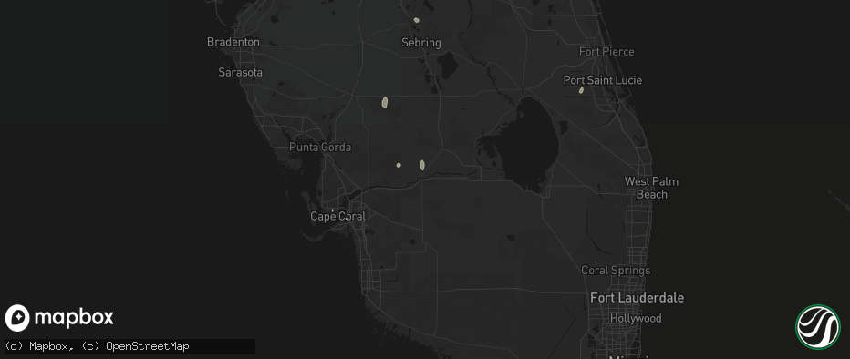 Hail map in Labelle, FL on July 7, 2026