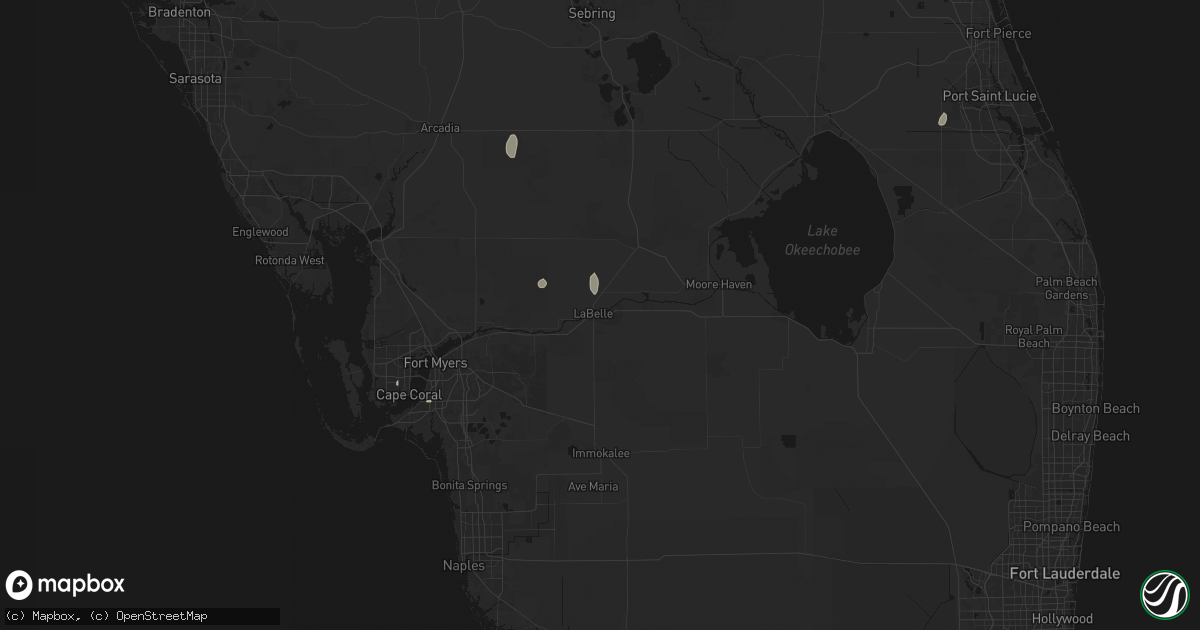 Hail map in Labelle, FL on July 7, 2026
