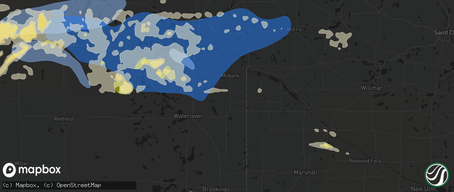Hail map in Labolt, SD on July 7, 2026