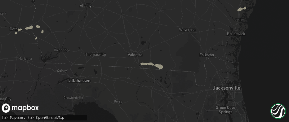 Hail map in Lake Park, GA on July 7, 2026