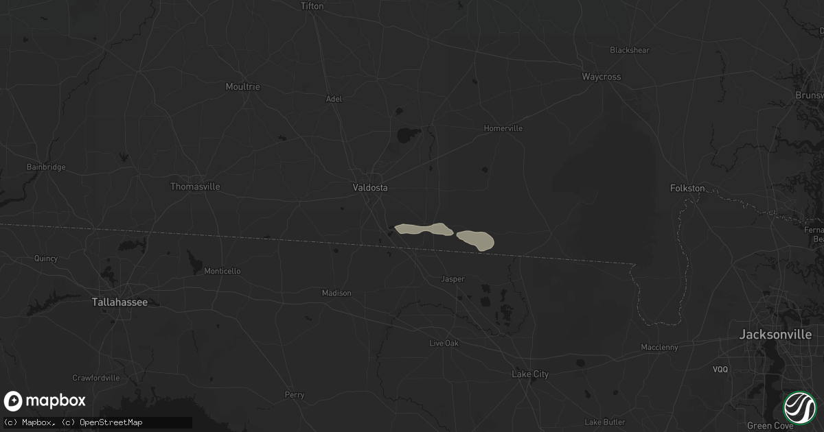 Hail map in Lake Park, GA on July 7, 2026