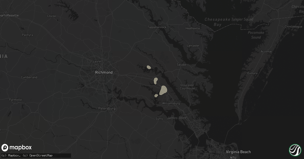 Hail map in Lanexa, VA on July 7, 2026