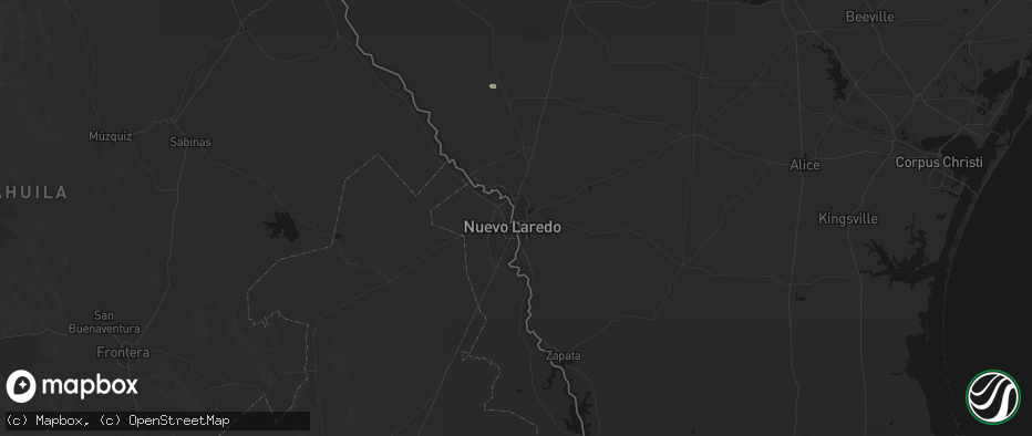 Hail map in Laredo, TX on July 7, 2026