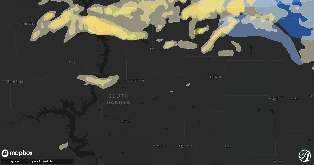 Hail map in Lebanon, SD on July 7, 2026