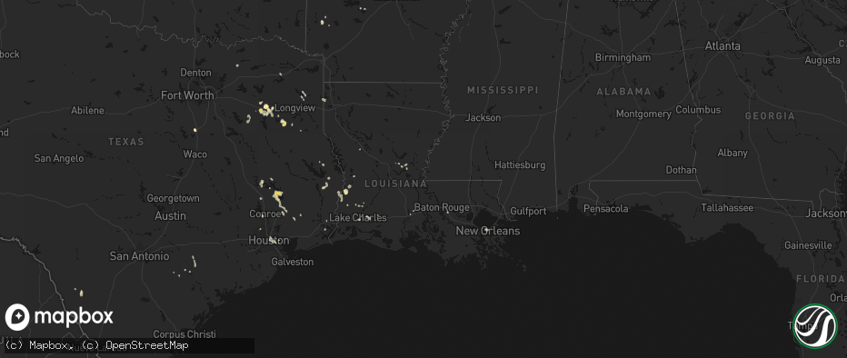 Hail map in Louisiana on July 7, 2026