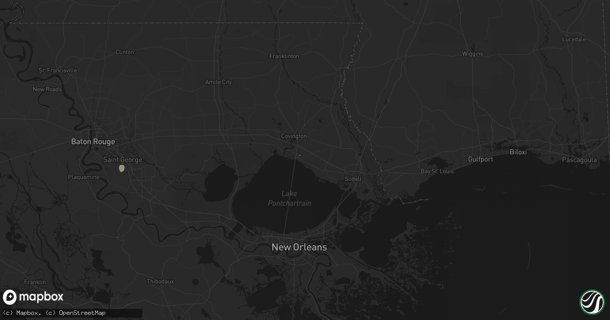 Hail map in Mandeville, LA on July 7, 2026