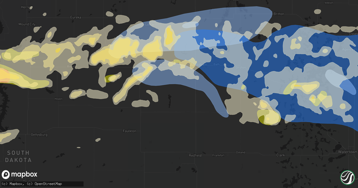 Hail map in Mansfield, SD on July 7, 2026