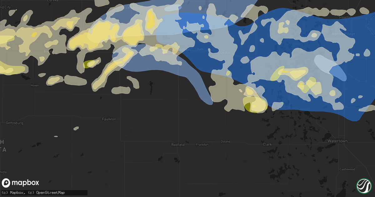 Hail map in Mellette, SD on July 7, 2026