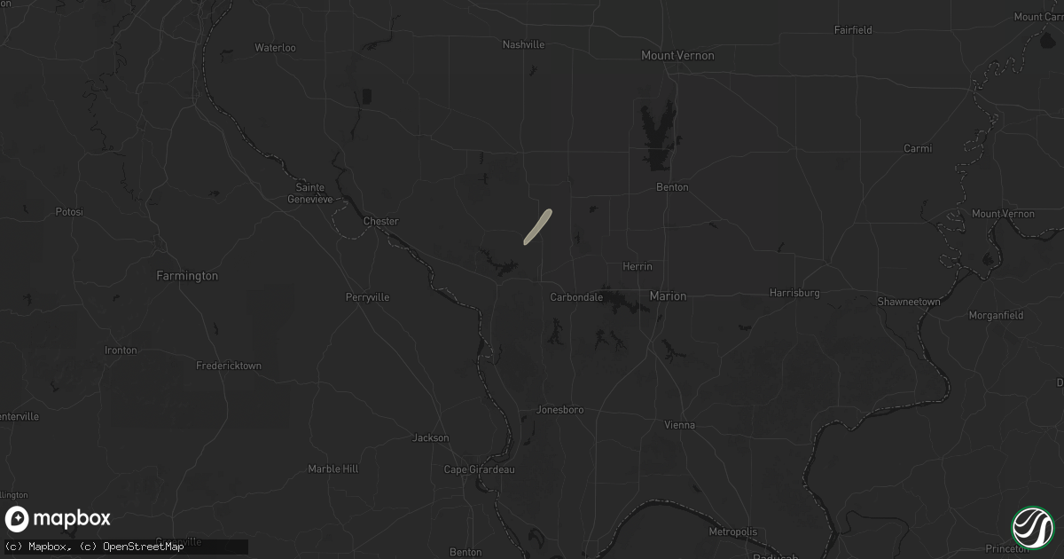 Hail map in Murphysboro, IL on July 7, 2026