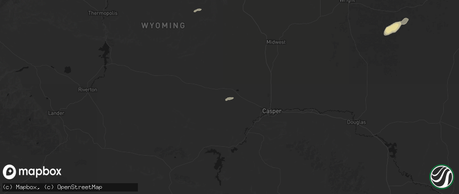 Hail map in Natrona, WY on July 7, 2026