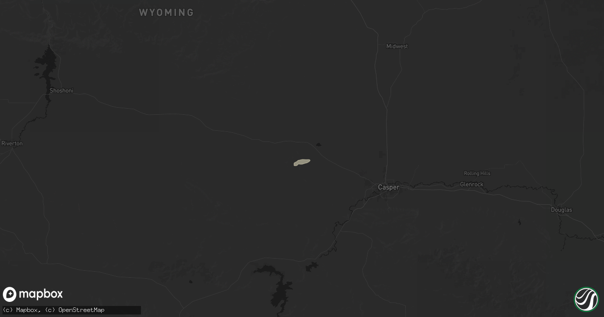 Hail map in Natrona, WY on July 7, 2026