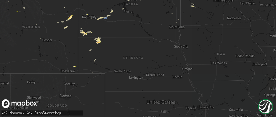 Hail map in Nebraska on July 7, 2026