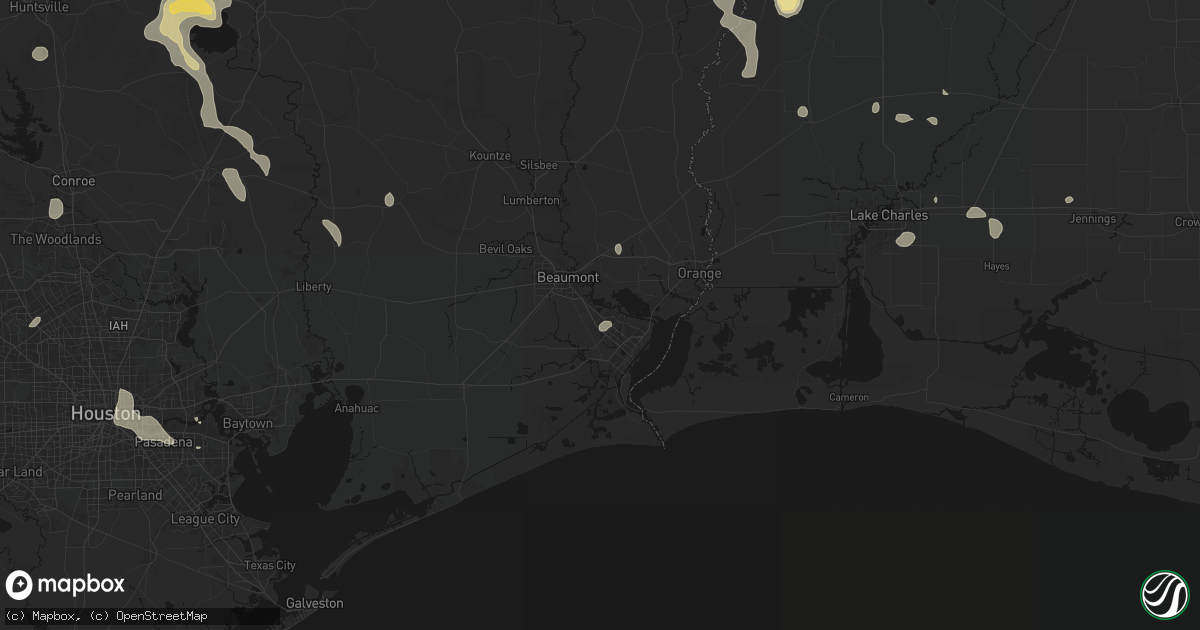 Hail map in Nederland, TX on July 7, 2026